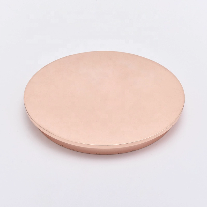 China Rose Gold Metal Zin Alloy cerramic glass Candle Lids supplier manufacturer