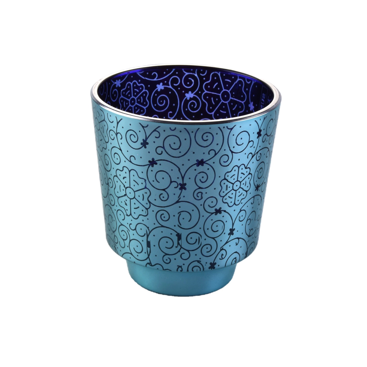 Manufacturer custom decorative stand glass electroplating candle holders