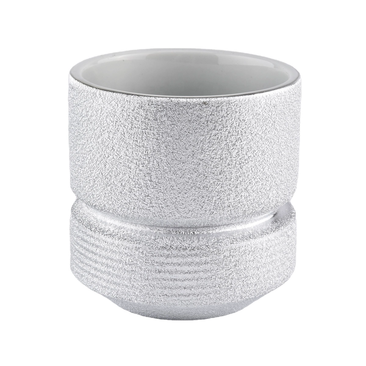 Silver Spray Ceramic Candle Holders 400ml wholesale for candle making