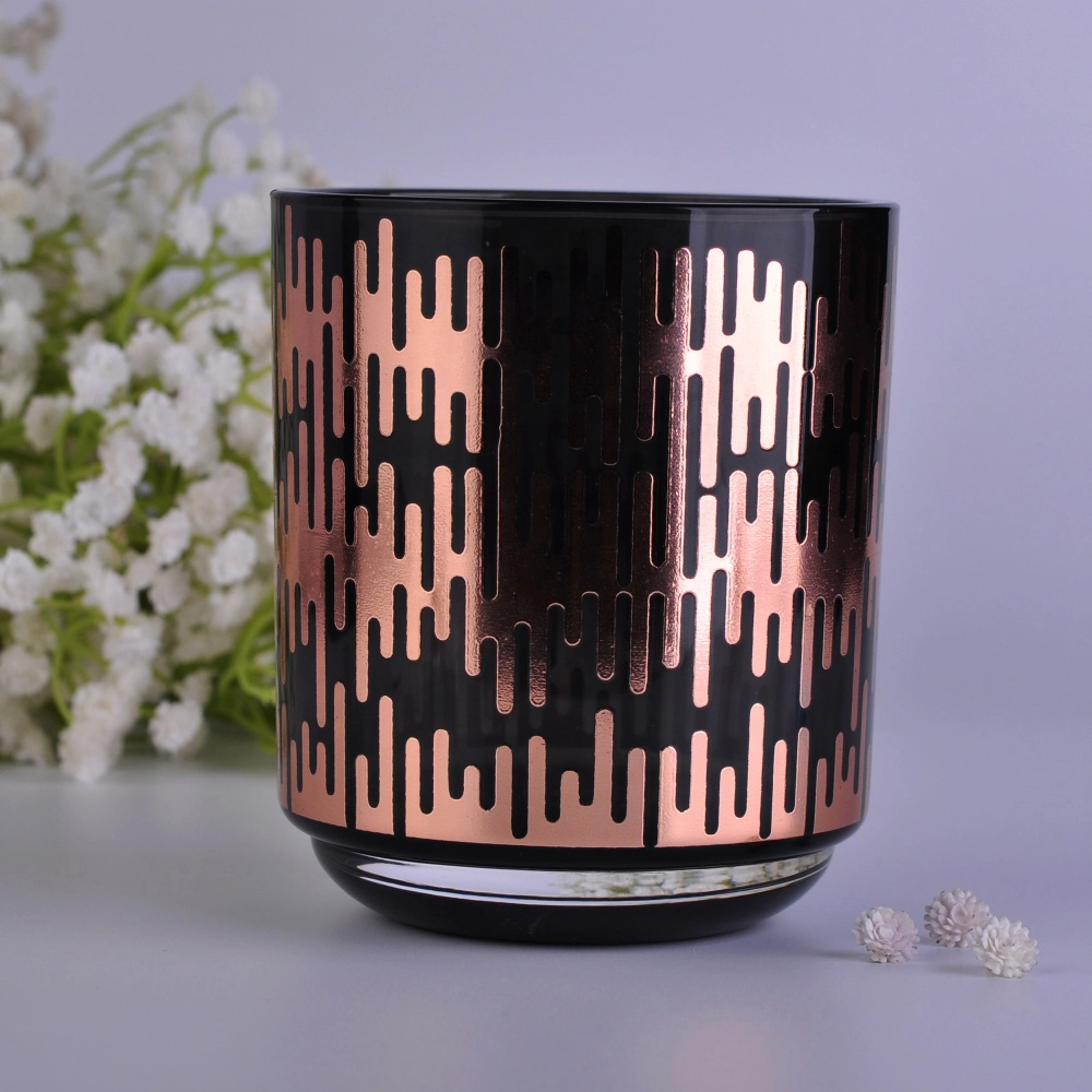 Wholesales black glass candle jar custom 10oz