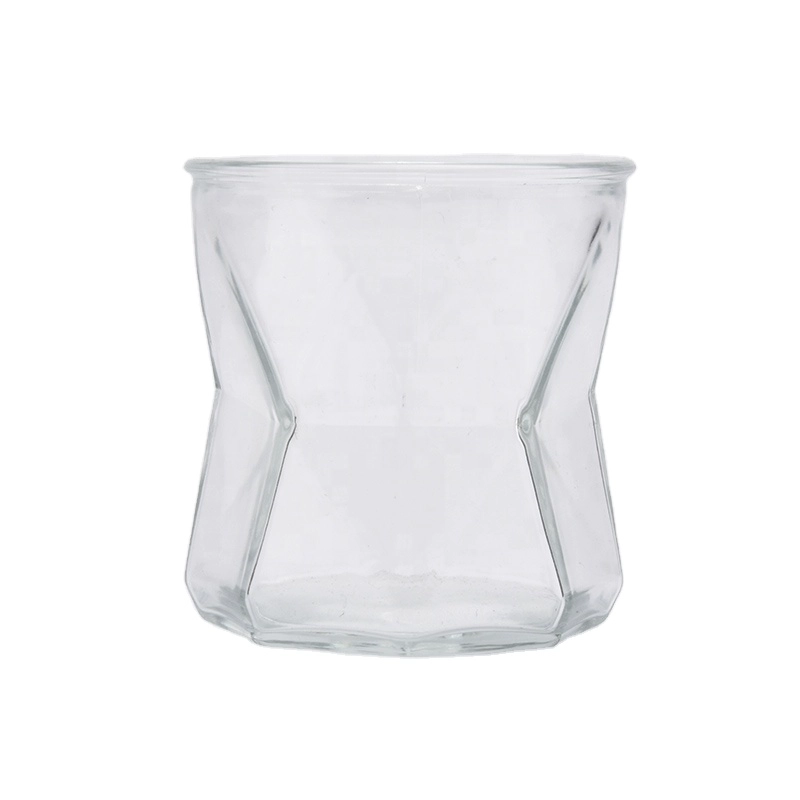 Sunny tealight custom decorative clear glass candle holder vessel