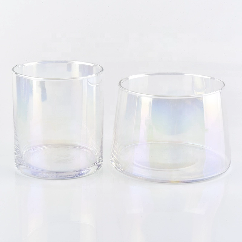 Luxury Holographic glass jar empty candle vessels