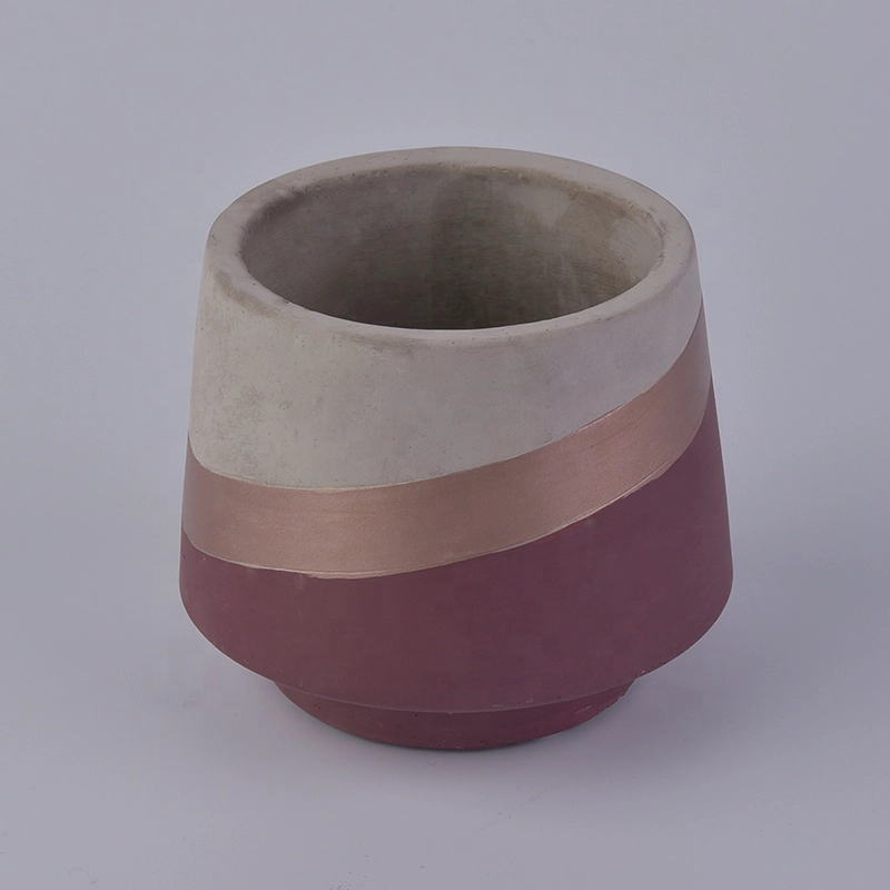 Hand Drawing Concrete Candle Container For Christmas Party