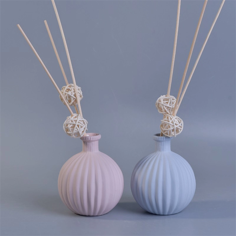 ceramic 250ml luxury aroma oil empty reed diffuser glass bottle flower reeds for home wedding party