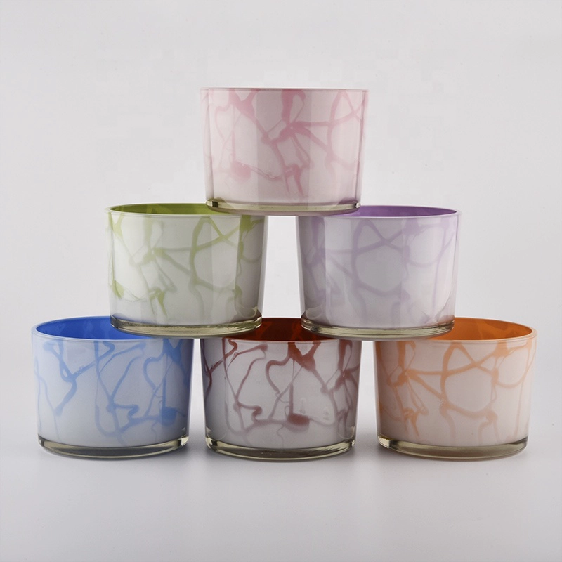 3 Wicks 12oz Pink Glass Candle Jars