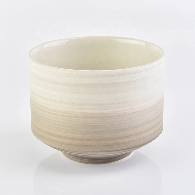 Wholesales empty brown matte ceramic candle holder jar