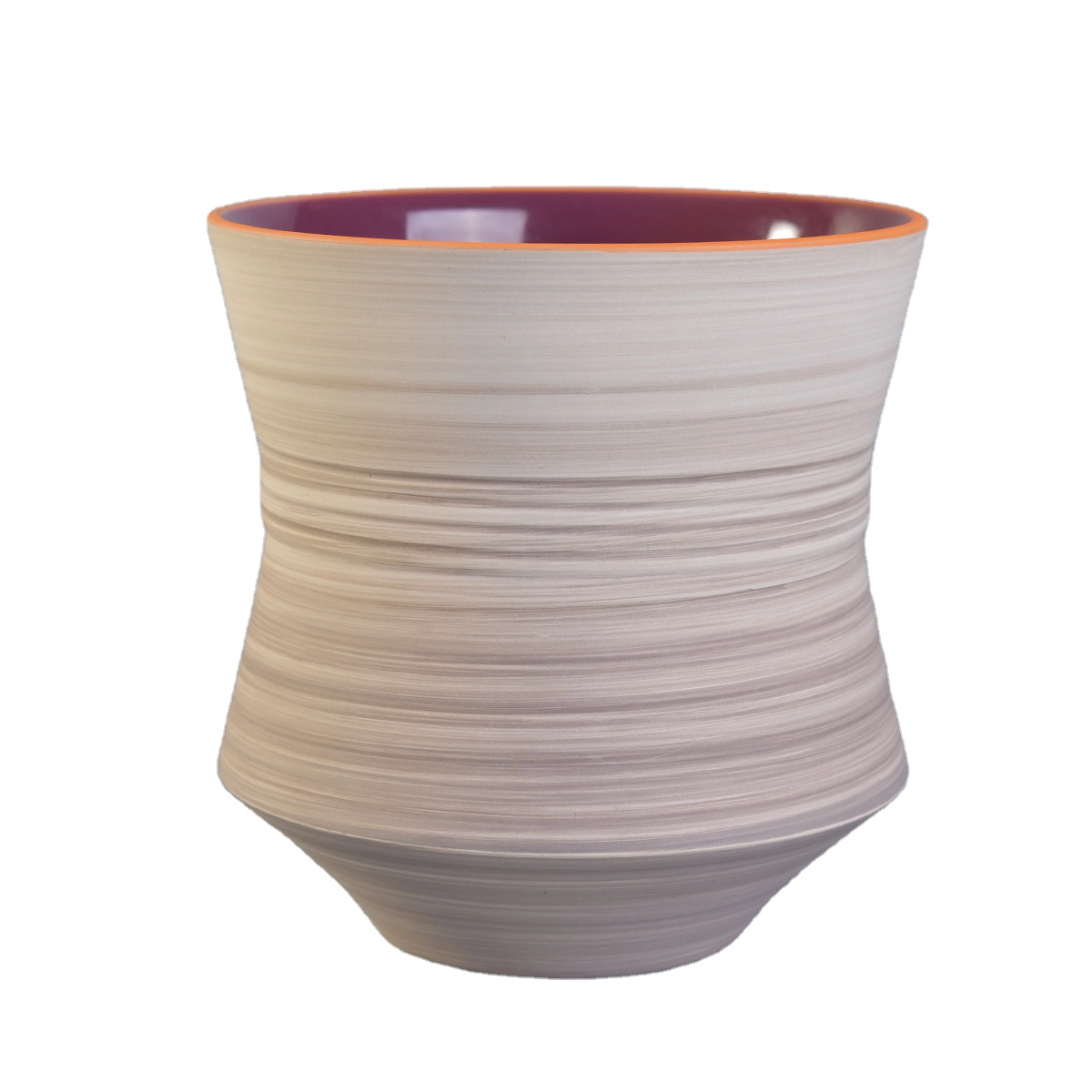 Home decoration unique amber glazed empty ceramic candle jar vessel