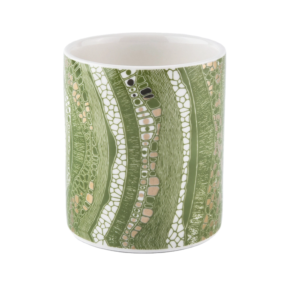 Home decoration customized printing empty ceramic candle holder jars