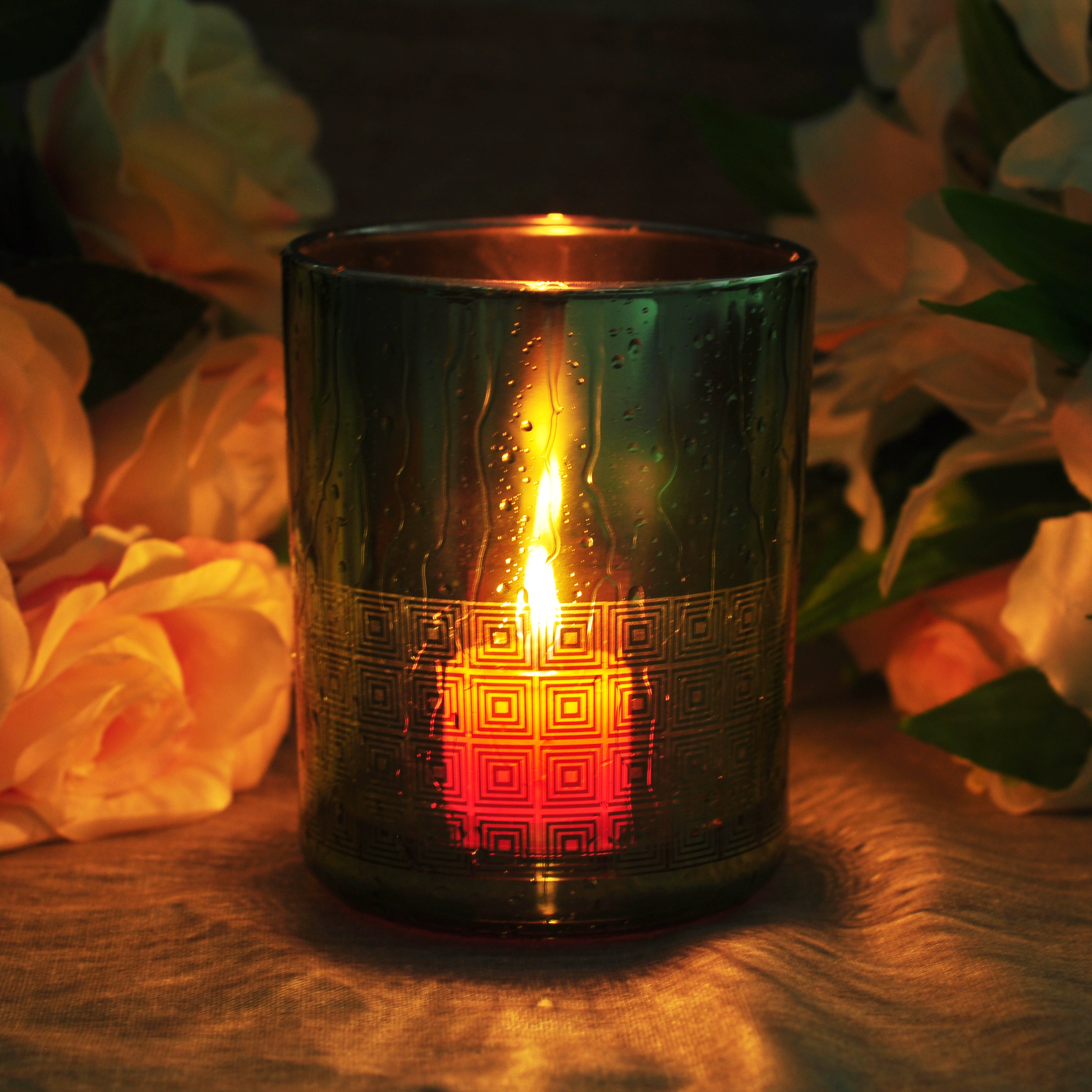 8oz 10oz 12oz Luxurious customized tealight candle holder glass for home decor
