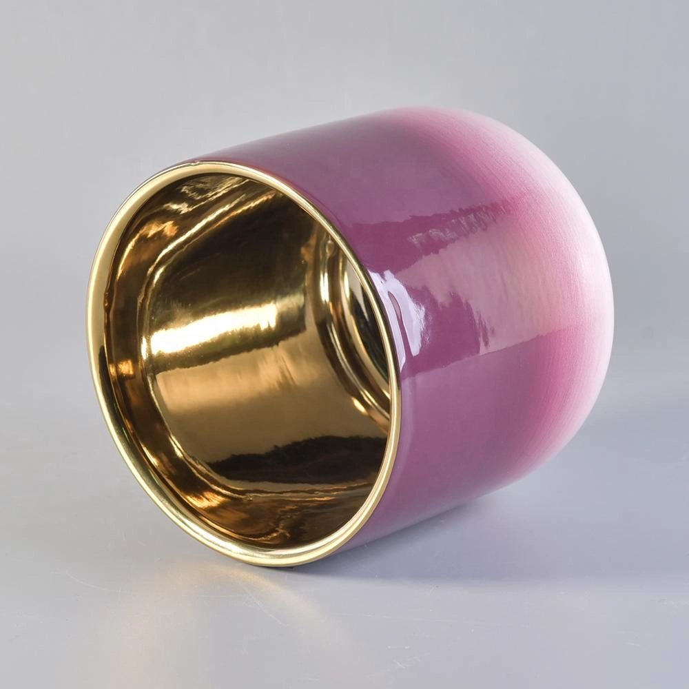Wholesales rainbow ceramic candle holder home decor 10oz 16oz 20oz