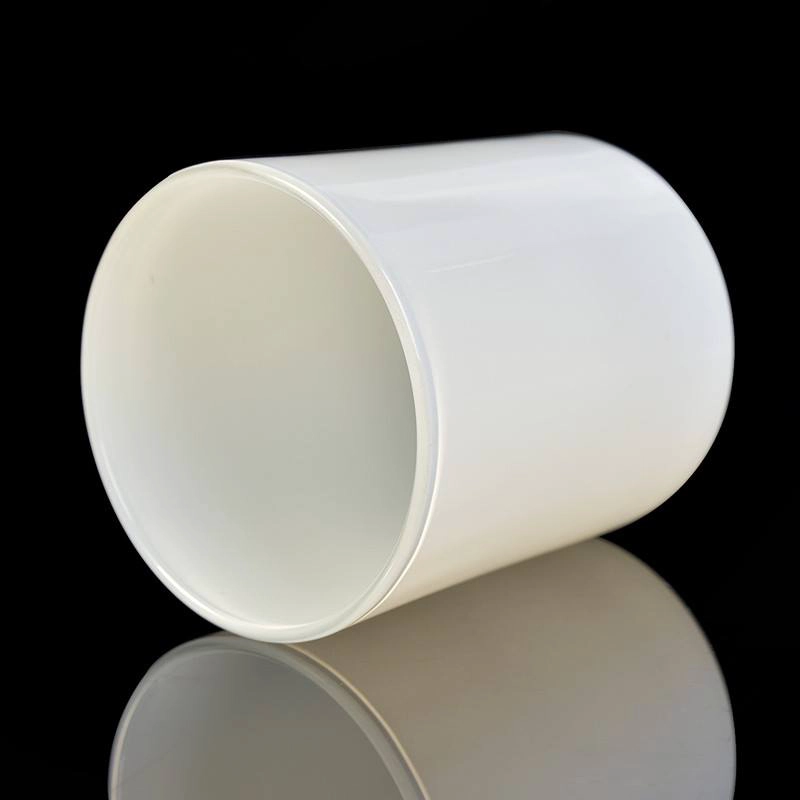White glass candle jar with wooden lid supply