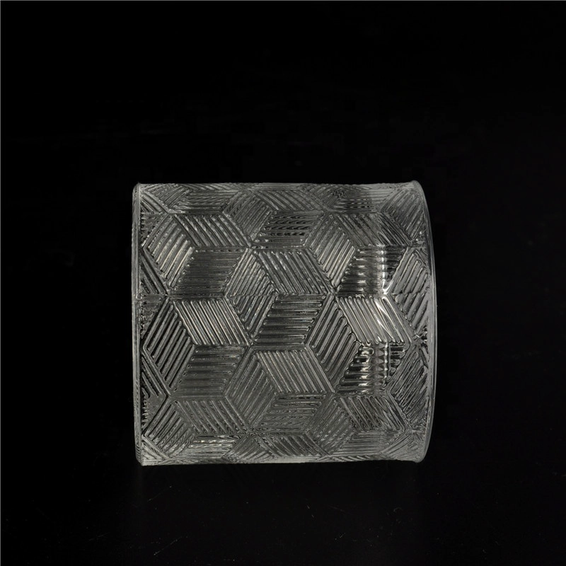 Hot sales luxury empty geo crystal candle glass jars with lid
