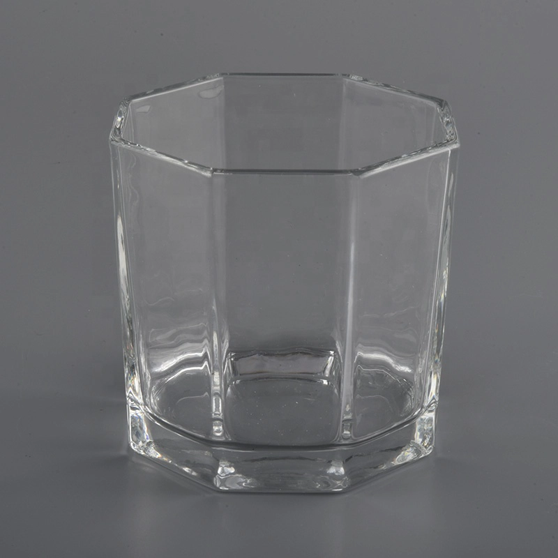 250ml Polygon Clear Empty Glass Candle Jars wholesales