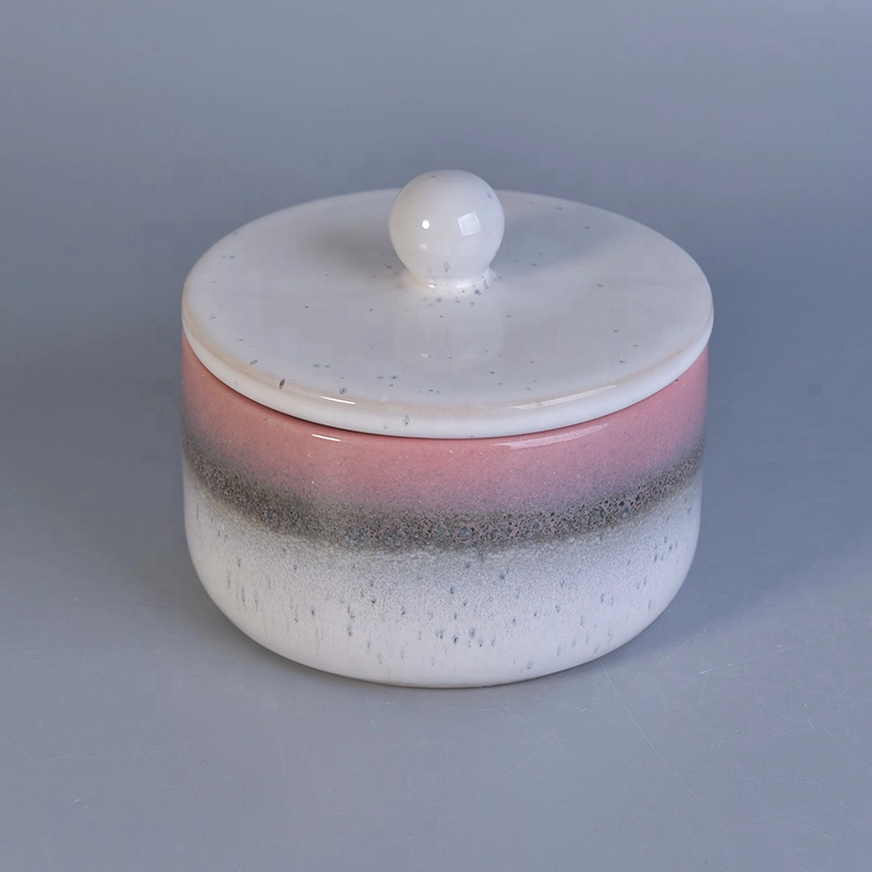 10oz 12oz 14oz Home decor ceramic candle jar with lid