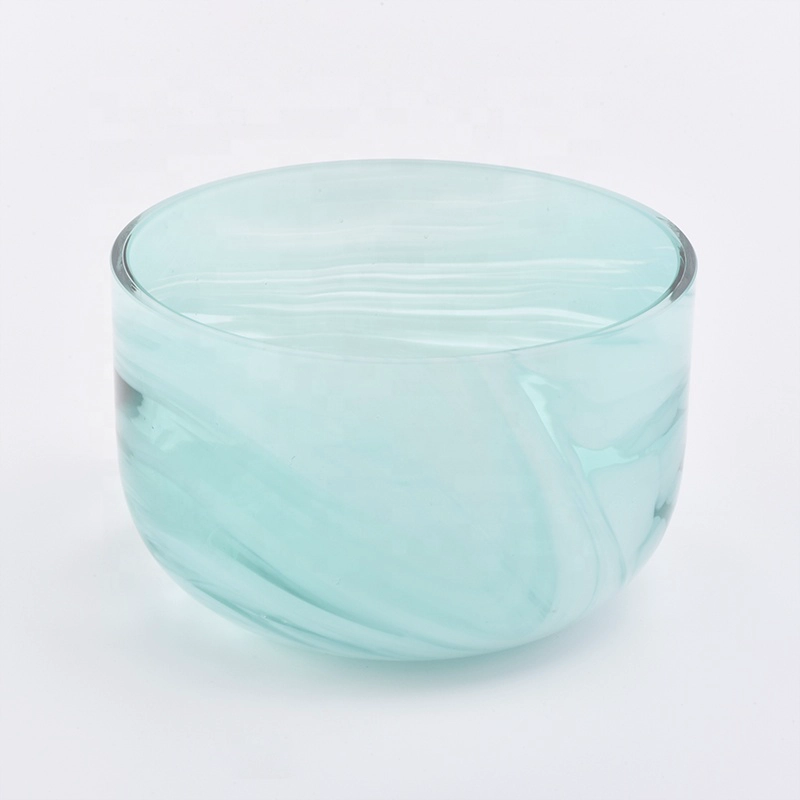 Marble Pattern Glass Candle Bowl Jars For Candle Making