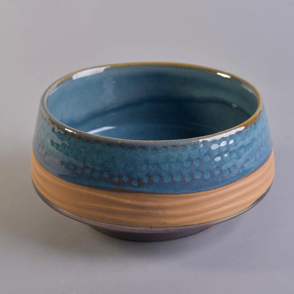 Supplier custom unique large blue ceramic candle holder