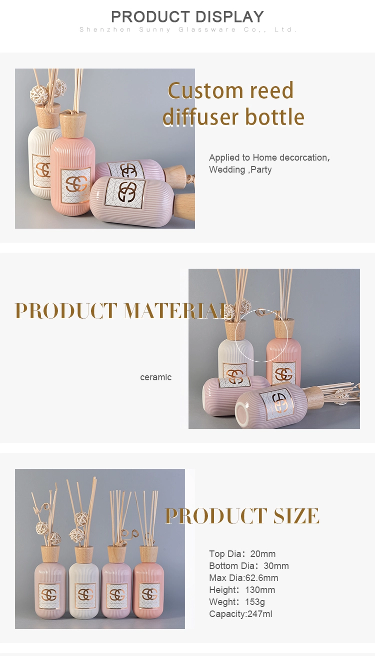 247ml decorative room ceramic reed diffuser bottle empty