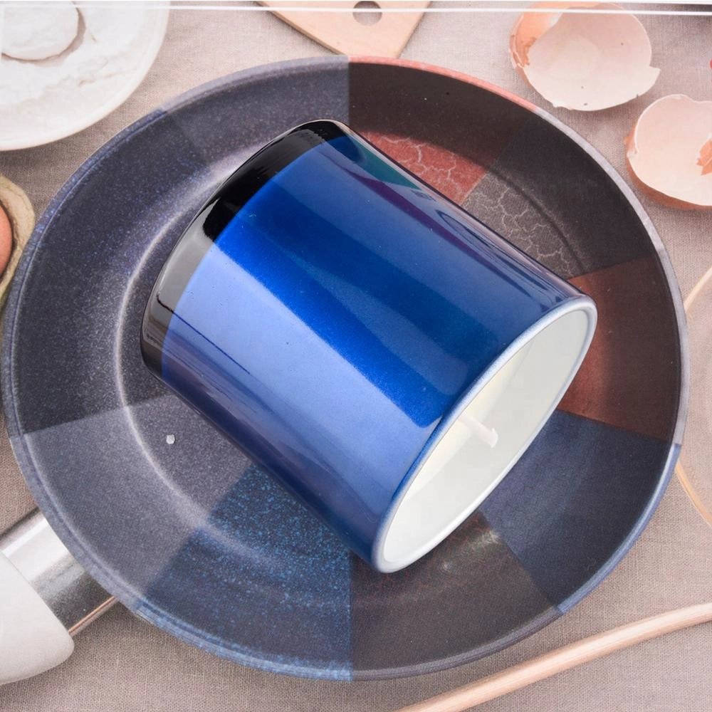 Sunny glassware new design luxury tealight blue bulk glass candle jar holder