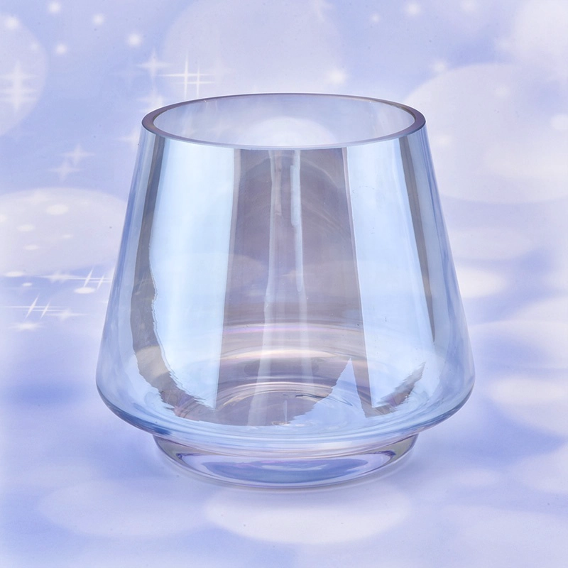 Home decoration empty iridescent glass candle jars wholesale Home decoration empty iridescent glass candle jars wholesale