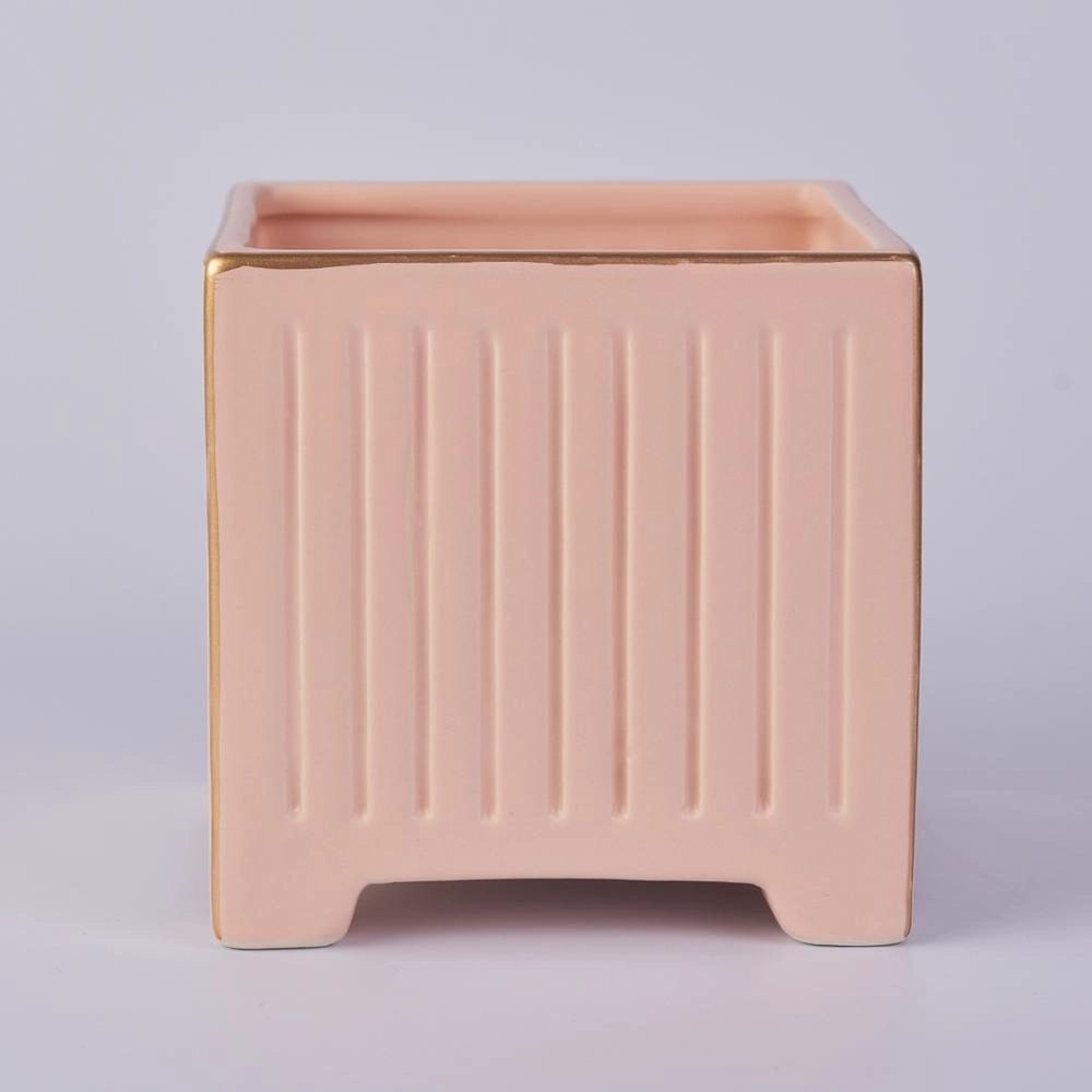 Popular Customized Square Ceramic Candle Jar