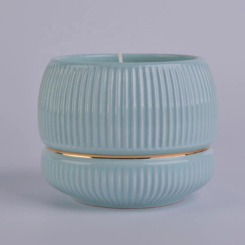 Sunny new design empty round recycled ceramic candle holders