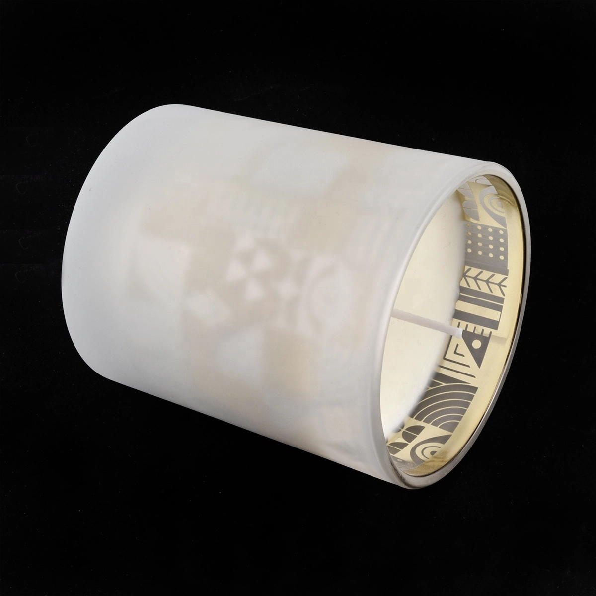 10 oz 12 oz empty white frosted glass candle vessel wedding decoration