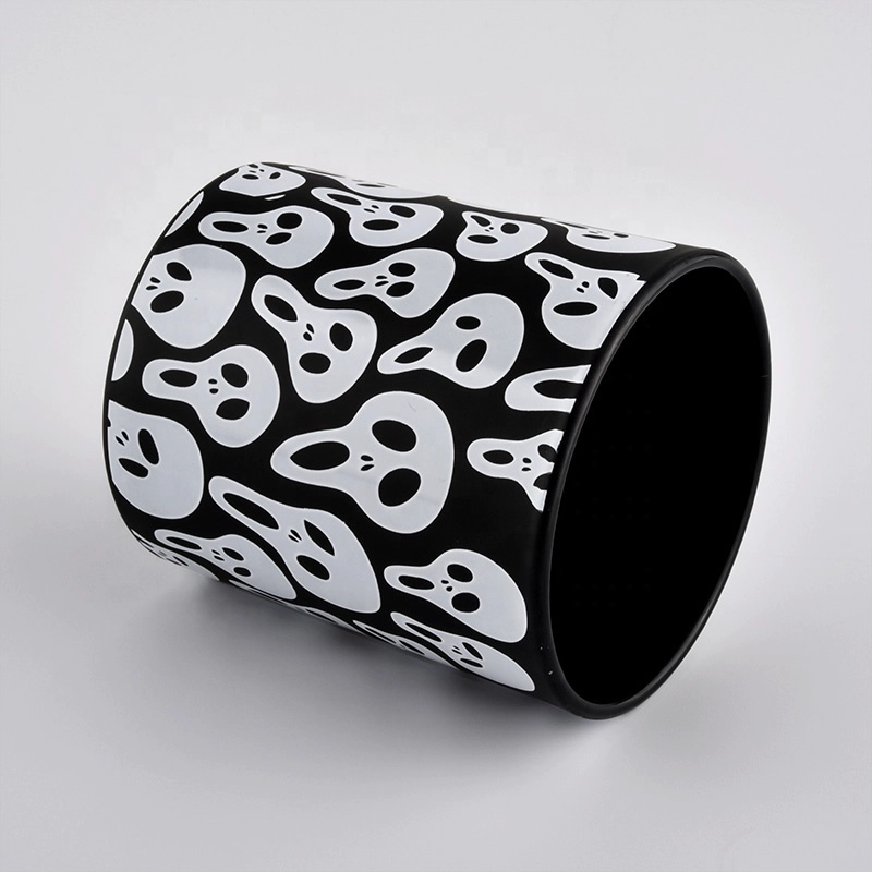 Suppliers decorative black votive luxury glass candle holder jar 10oz