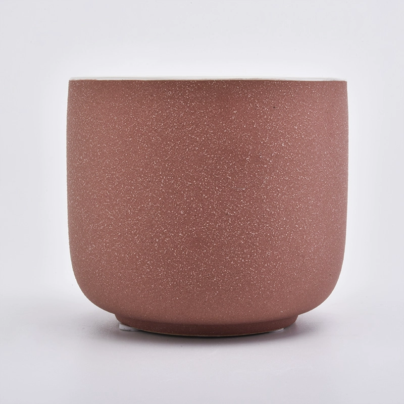 Hot Sale Sandy Ceramic Candle Vessels For Candle Making