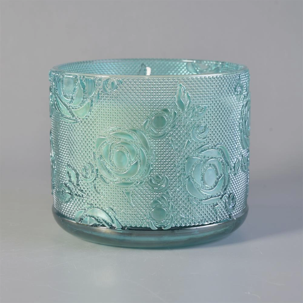Customized rose decorative luxury glass holder for candle making