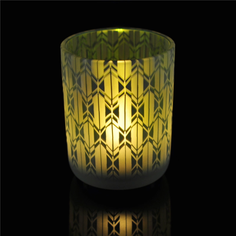 Frosted Glass Candle Jar And Laser Engraved Inside
