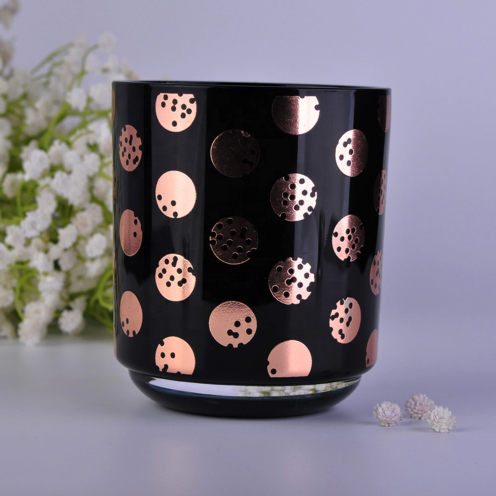 Wholesales black glass candle jar custom 10oz