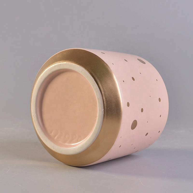 Customized ceramic container jar for candle with lid