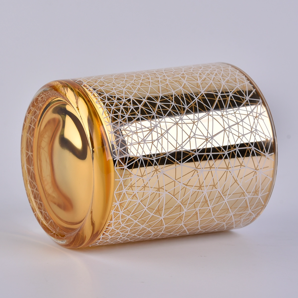Wedding Decorative Luxury Unique Gold Glass Candle Jars Wholesale