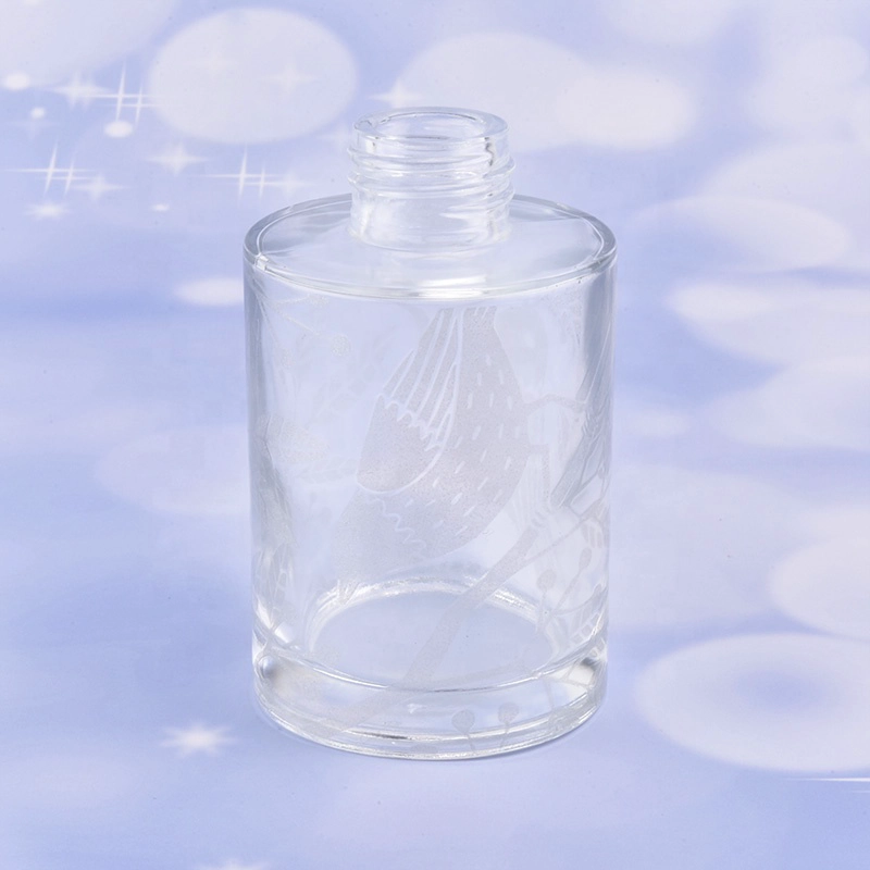 Empty clear decorative glass bottle reed diffuser