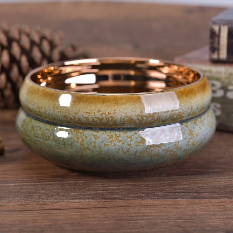10oz 20oz Sunny christmas gold large ceramic candle containers