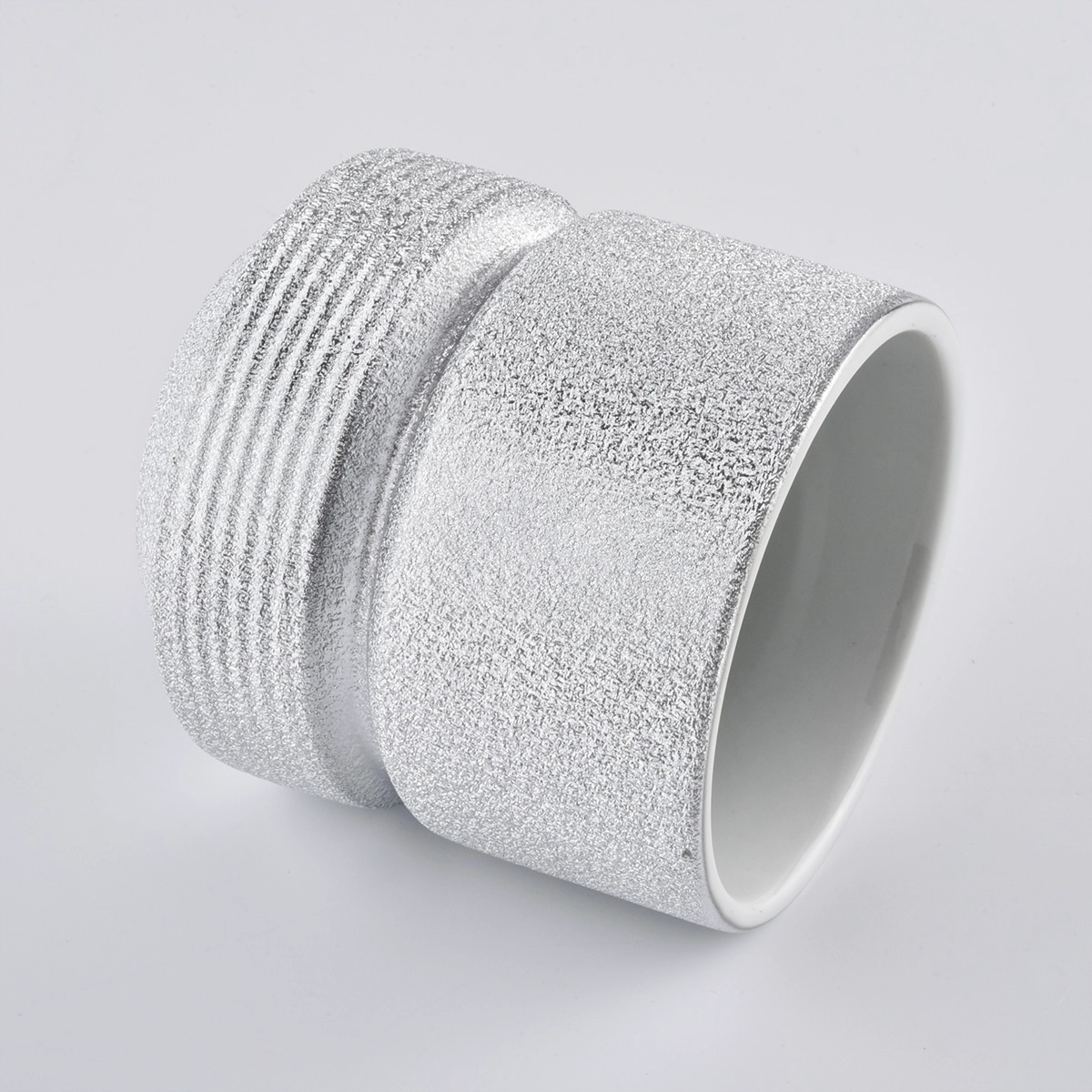 Silver Spray Ceramic Candle Holders 400ml wholesale for candle making