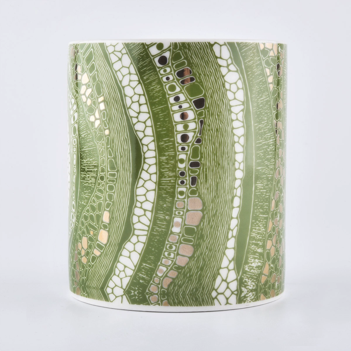 Home decoration customized printing empty ceramic candle holder jars