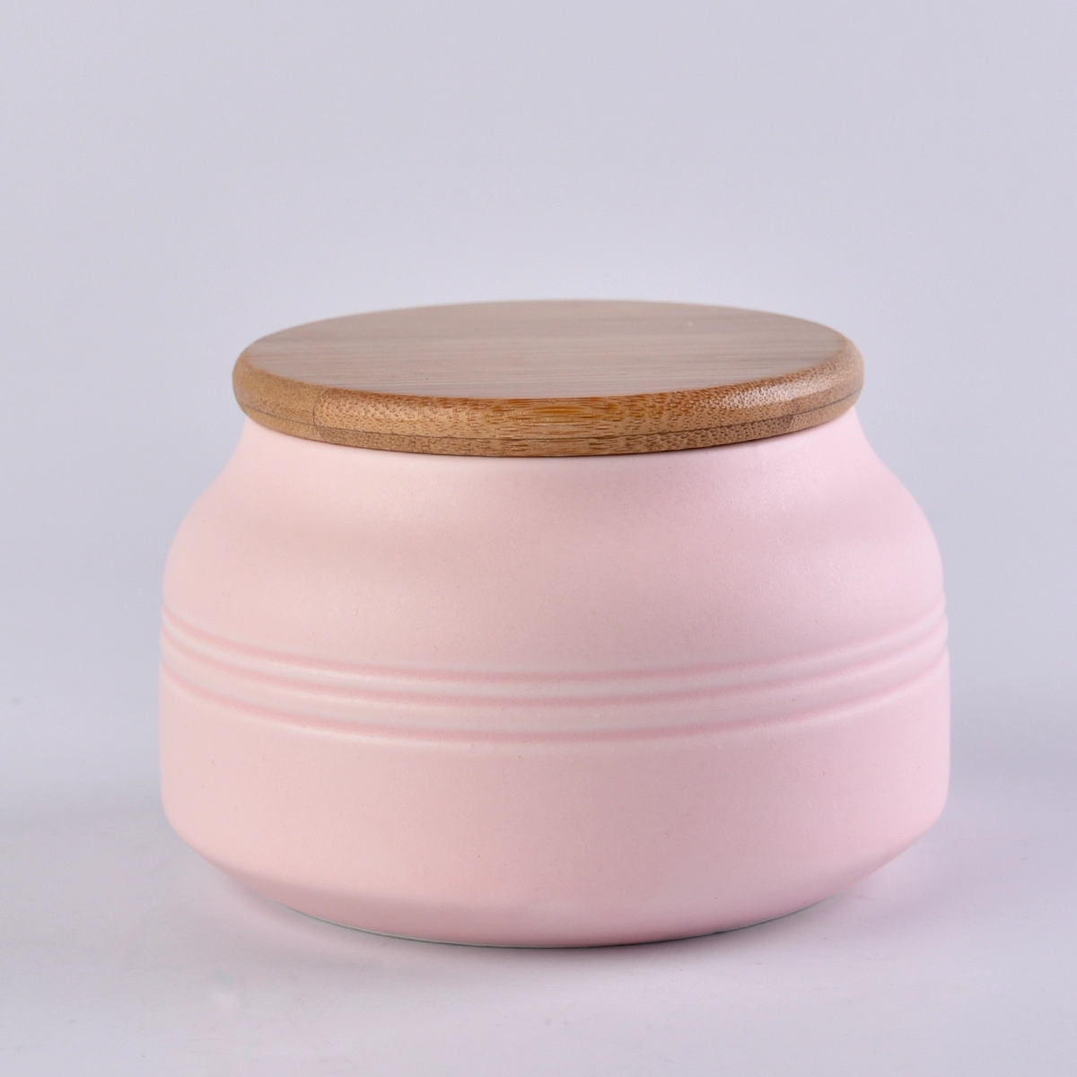 Home Decoration 8oz Pink Ceramic Candle Jar with lid