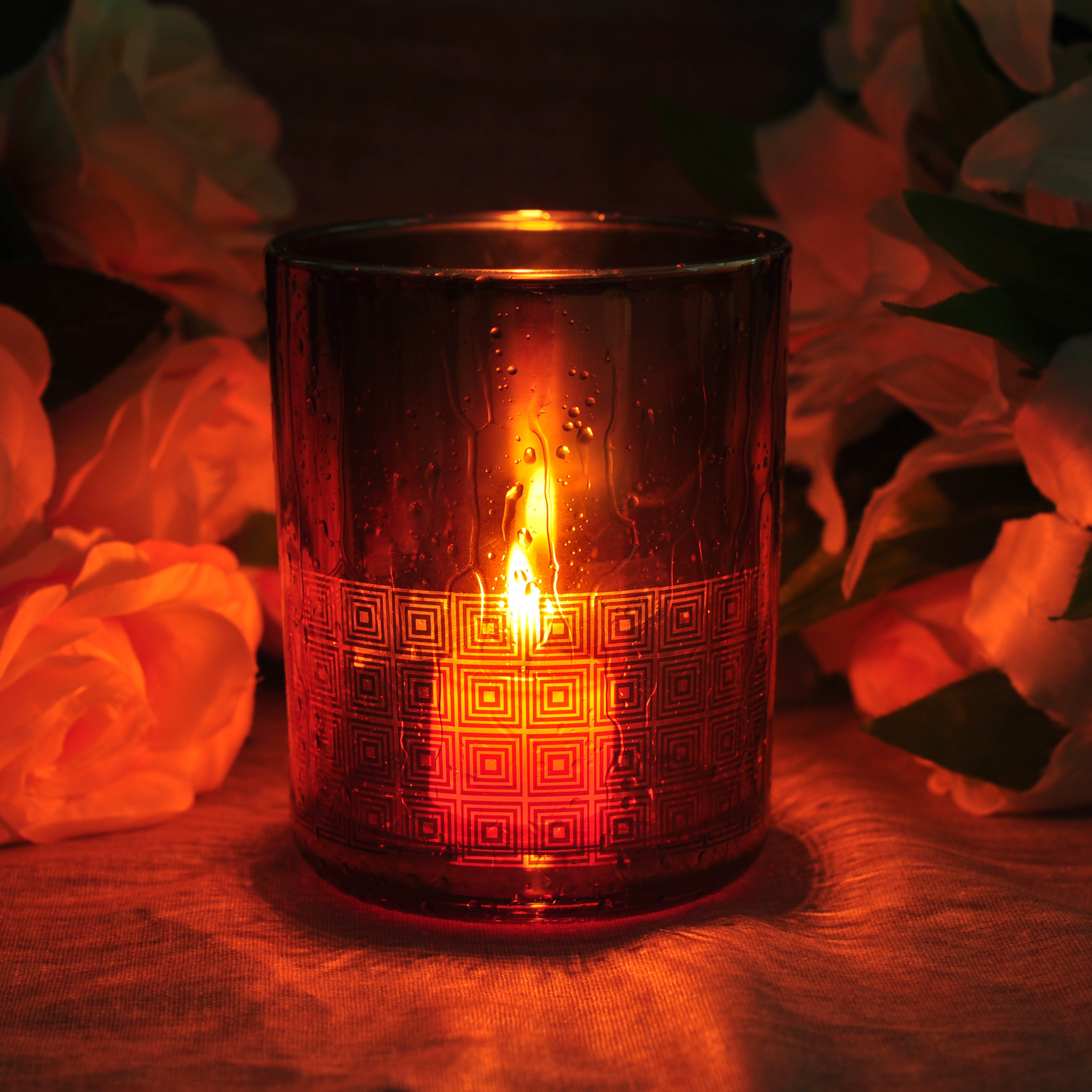 8oz 10oz 12oz Luxurious customized tealight candle holder glass for home decor