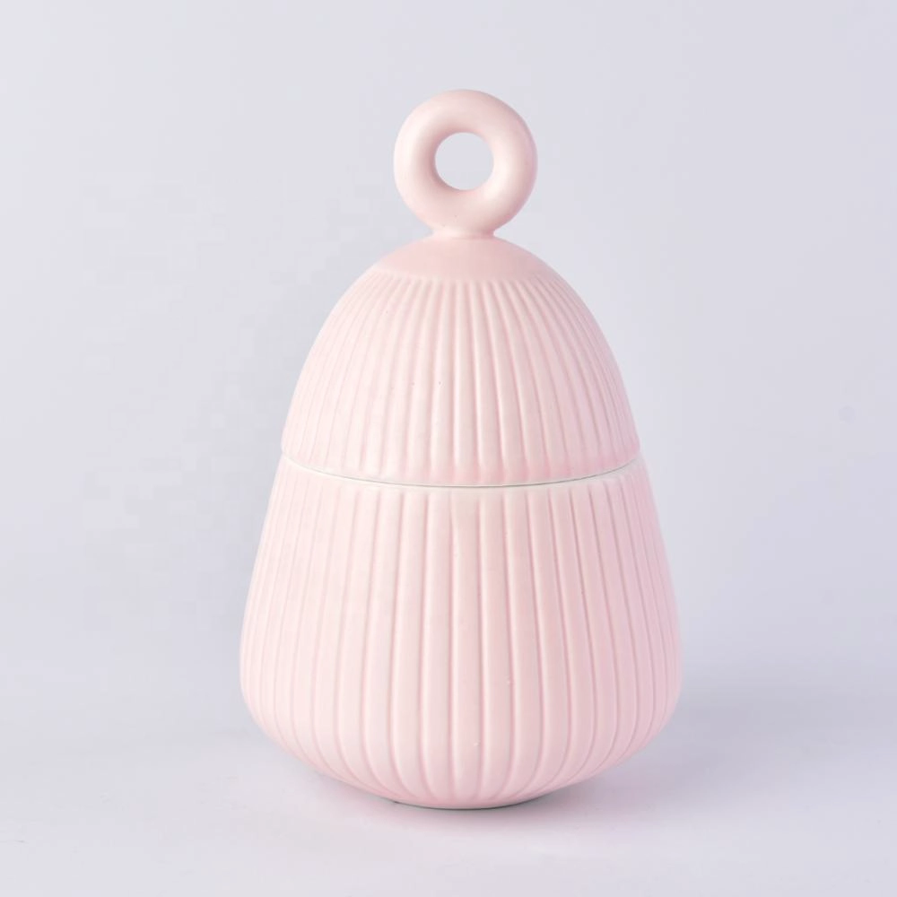 200ml Sunny christmas glazed empty ceramic candle jar with lid