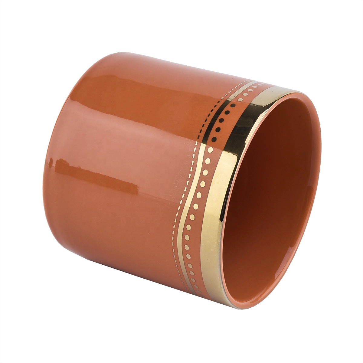 8 oz 10 oz Luxury empty plating custom ceramic candle jars with metal lid