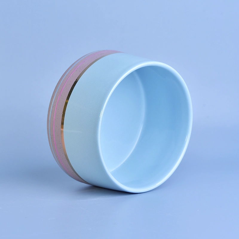 12oz 14oz Wholesales blue votive ceramic candle container