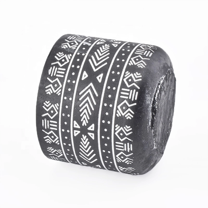 250ml Custom black cement Candle jars Wholesales