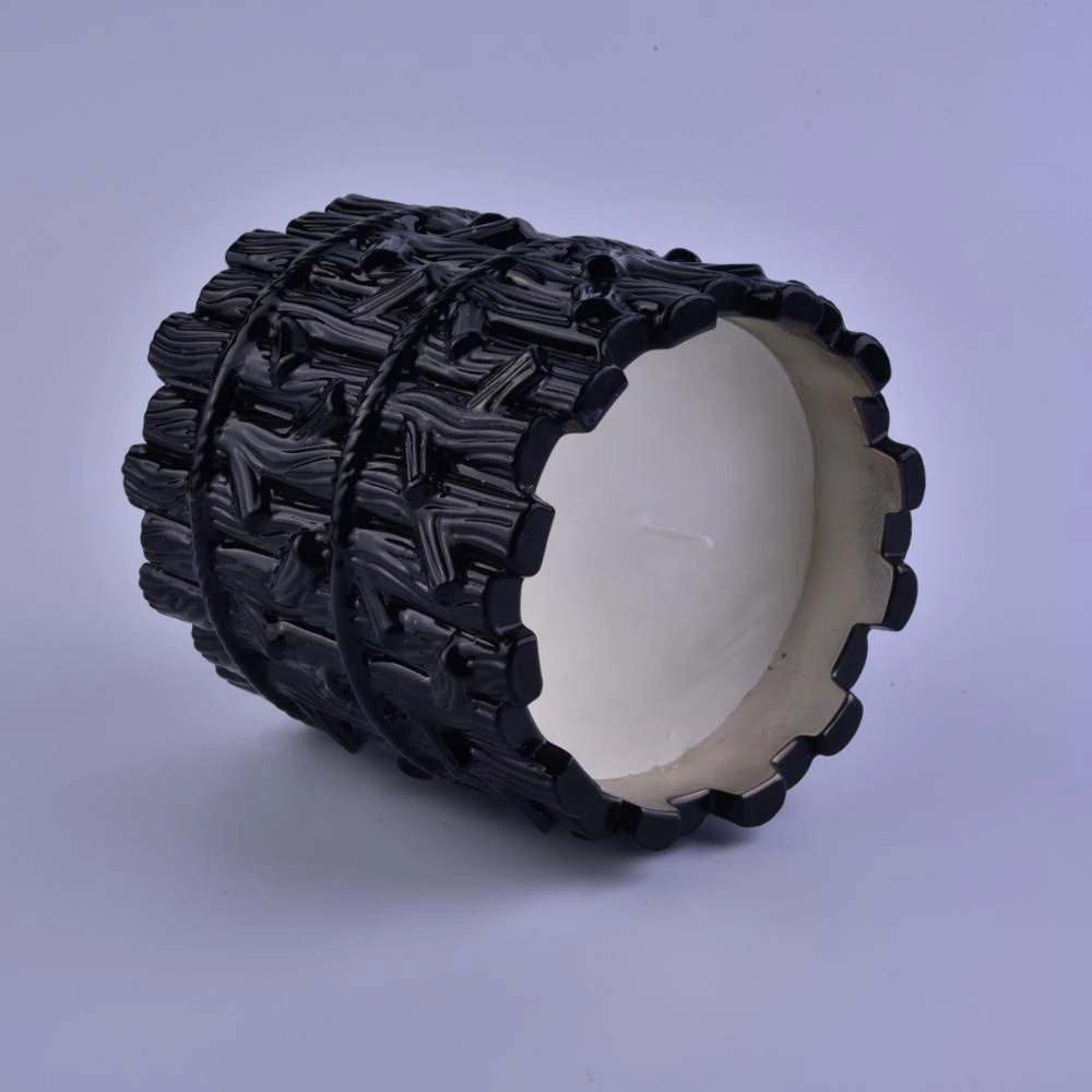 Luxury black tree design glass candle jar bulk 8oz 10oz 12oz