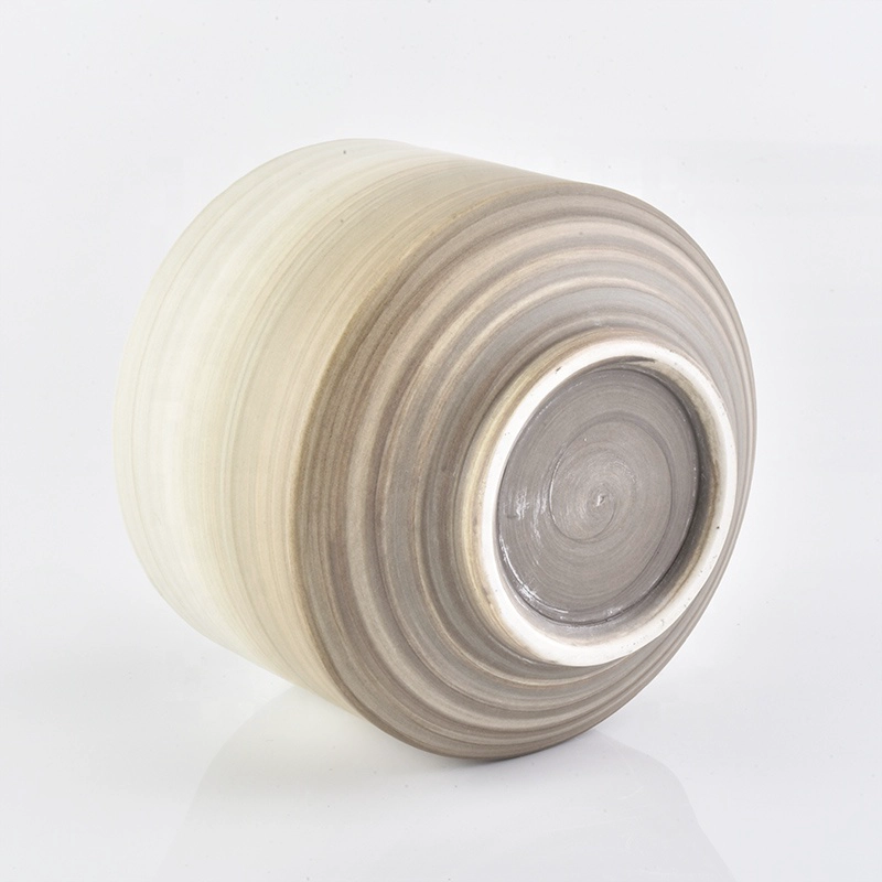 Wholesales empty brown matte ceramic candle holder jar