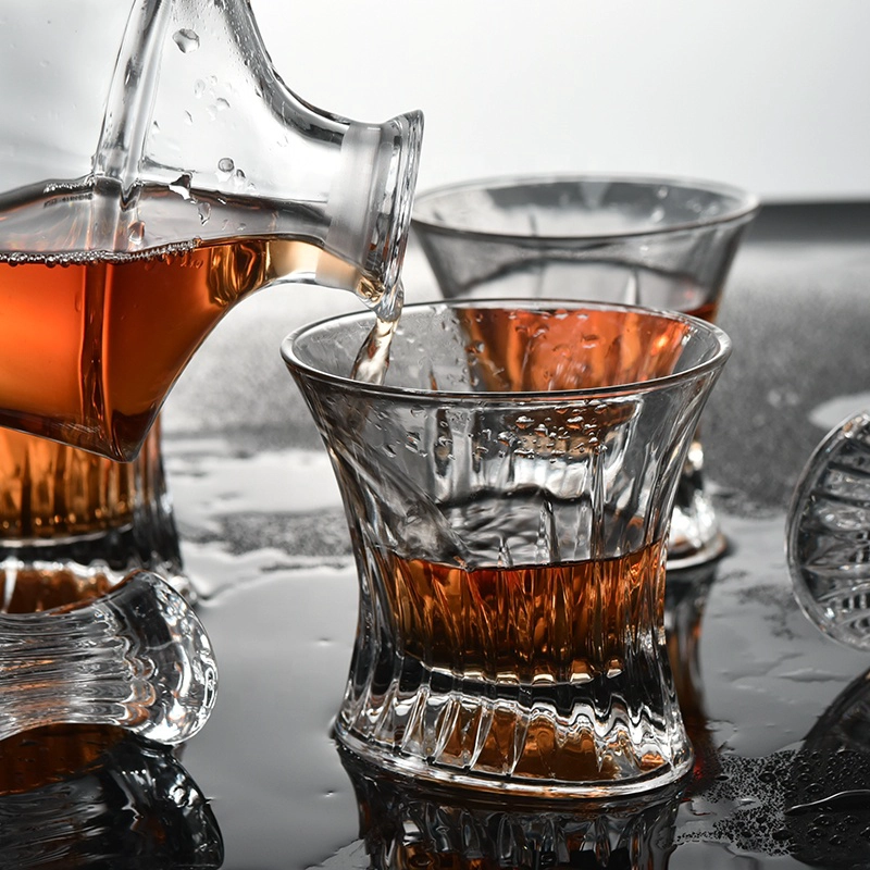 5 pieces in stock Lead-free crystal Glass whiskey cups Liquor Decanter sets