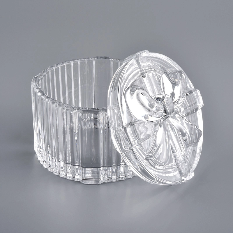 150ml Embossed Crystal Glass Candle Jar With Luxury Lids