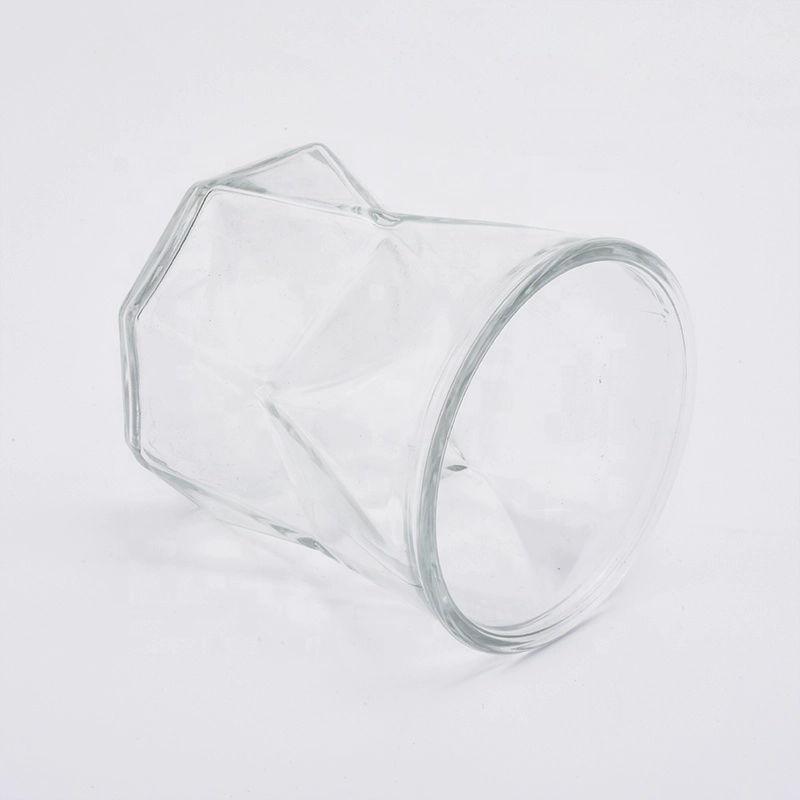 Sunny tealight custom decorative clear glass candle holder vessel