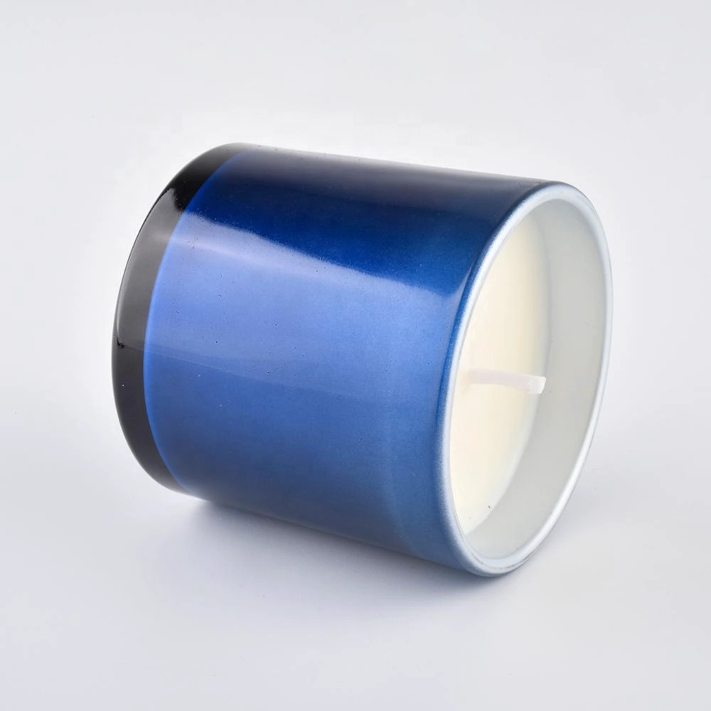 Sunny glassware new design luxury tealight blue bulk glass candle jar holder