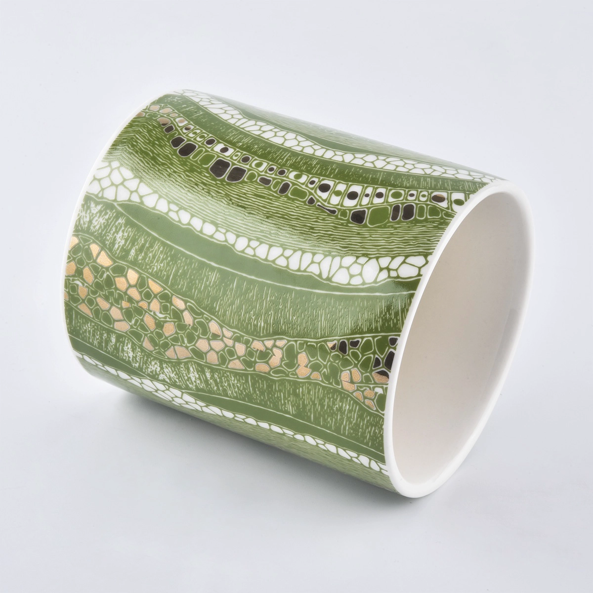 Home decoration customized printing empty ceramic candle holder jars